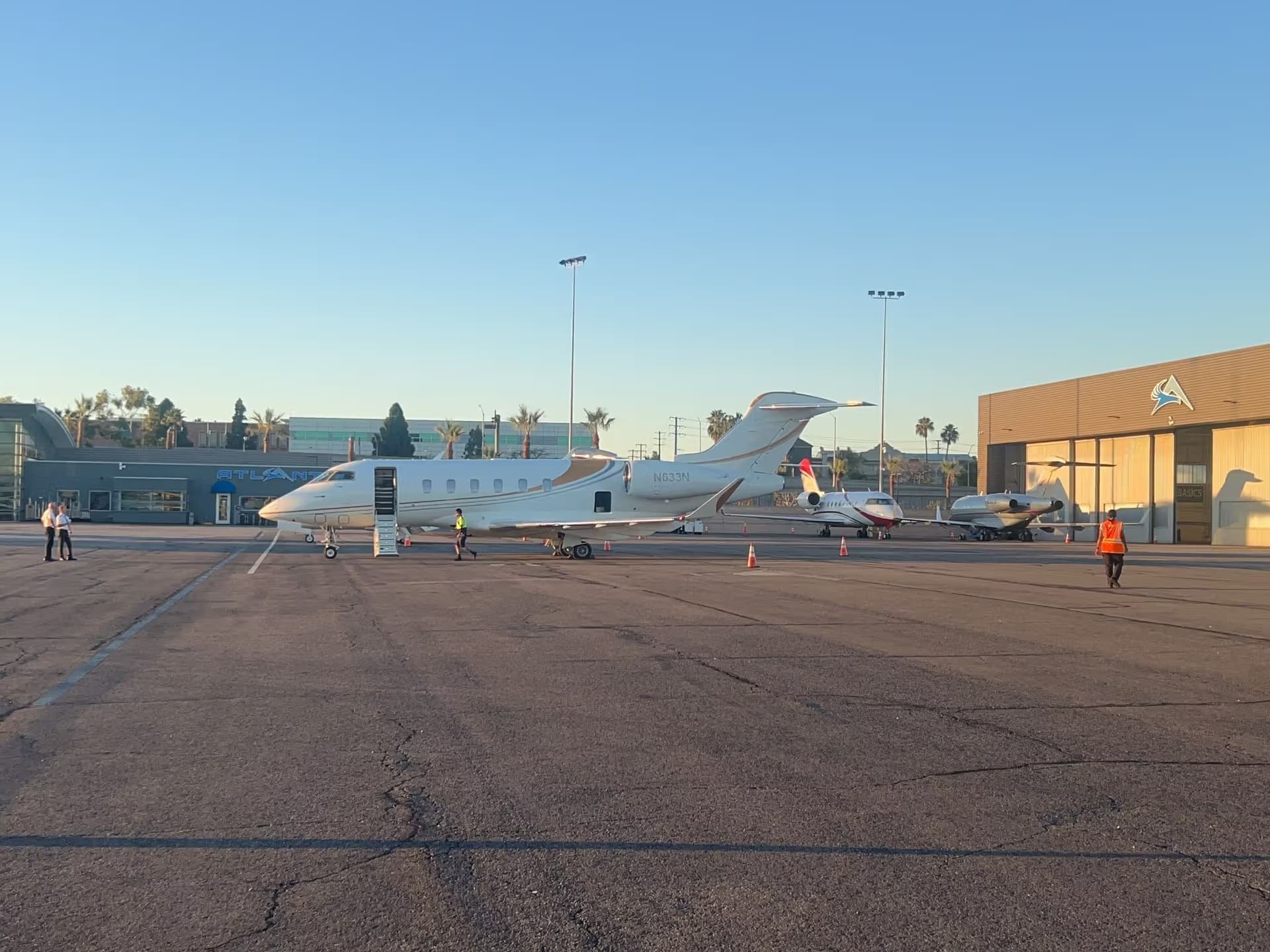 N633N — Bombardier Challenger 300 at Pacific Bell-2300 Imperial Hwy Heliport